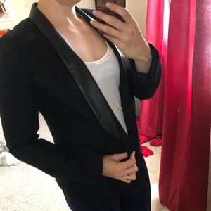 AEO Black blazer with faux leather accents